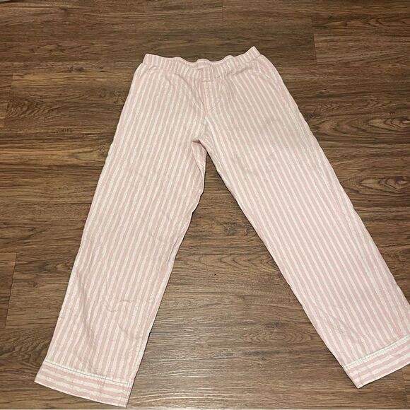 Victoria’s Secret Striped Long Sleeve Pants Pajama Set Pink White Silver Medium - Picture 7 of 15